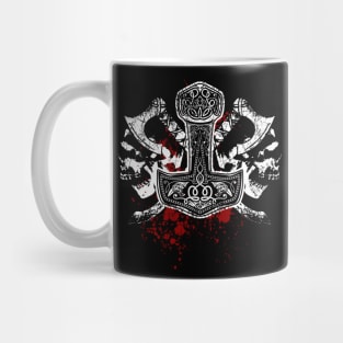 Battleaxe, Skull and Mjoelnir, Warrior Viking Mug